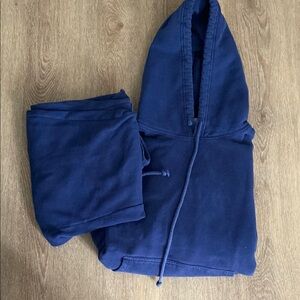 Navy Blue Hoodie and Sweatpants Set